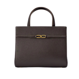 Dark Brown Pebble Leather Tote Bag