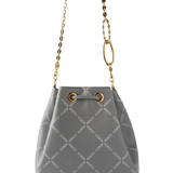 Grey Geometric Print Bucket Bag