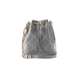 Grey Geometric Print Bucket Bag