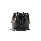 Black Leather Bucket Bag