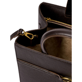 Dark Brown Pebble Leather Tote Bag