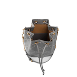 Grey Geometric Print Bucket Bag
