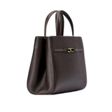 Dark Brown Pebble Leather Tote Bag